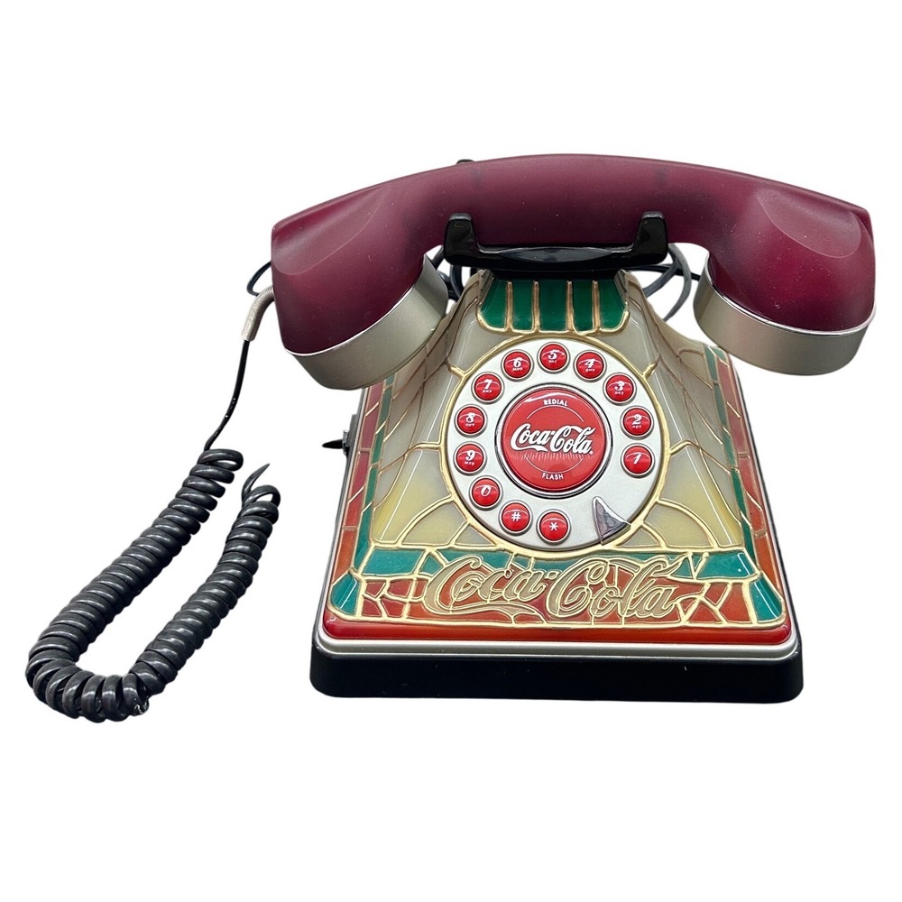 Coca-Cola Stained Tiffany Glass Style Look Phone Vintage 2001 Polyconcept